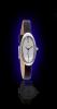 Jewel 2 Oval Watch, Silver Dial With Leather Strap